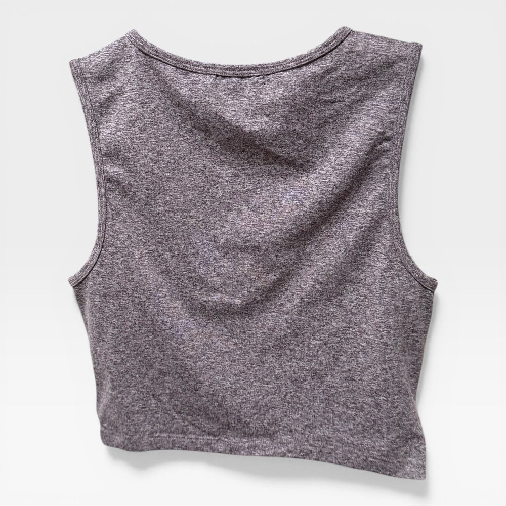 Zobha Crop Top Women S Purple Excellent Twist Front Space Dye Athletic Tank - Picture 4 of 5